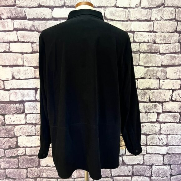 Talbots Black Stretch Suede Like Top Size 1X - Picture 6 of 10